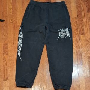 Welcome Skateboards Caste Pigment-Dyed Sweatpants Size L Black